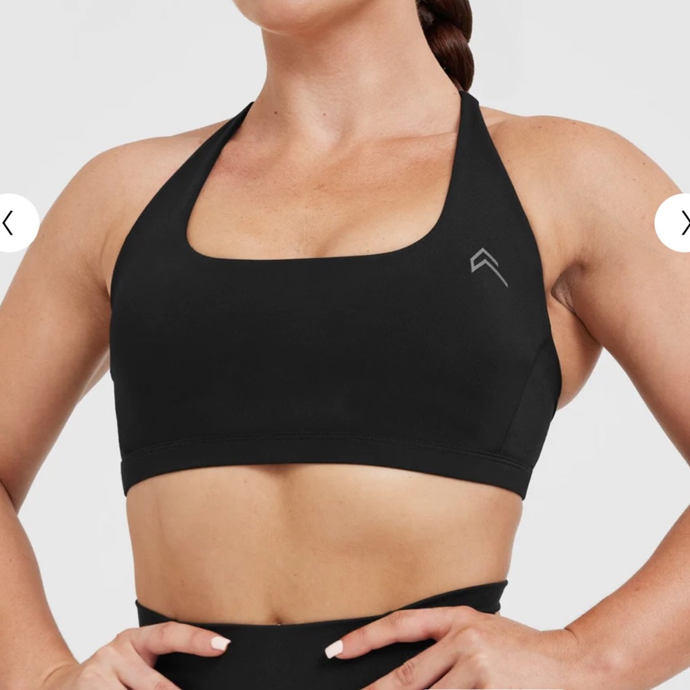 Oner active square black neck sports bra